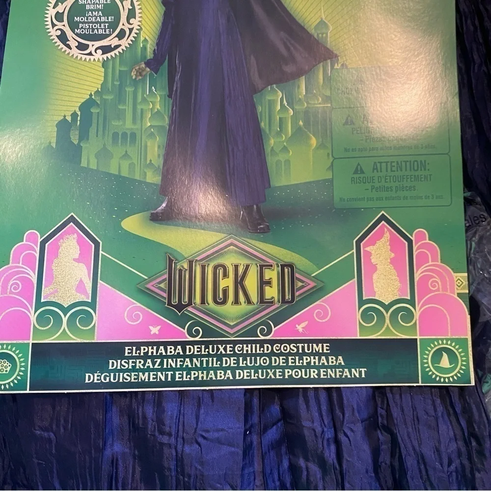 Wicked Elphaba Costume NEW Small 4-6X Kids Witch Black Hat Dress